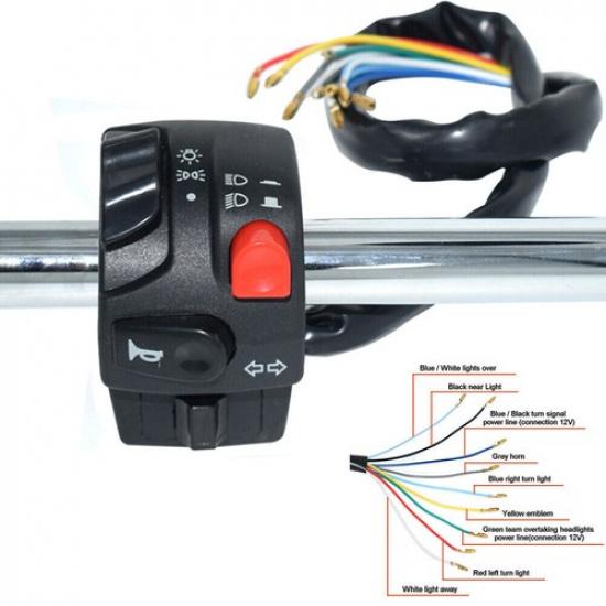 7/8 Motorcycle Handlebar Switch Horn Signal Headlight Lamp Beam Button Control
7/8 Motorcycle Handlebar Switch Horn Signal Headlight Lamp Beam Button Control