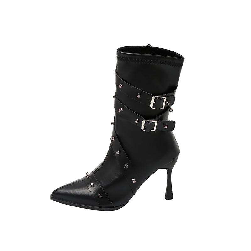 Осень Зима Женские Туфли-лодочки с острым носком на шпильке, с заклепками, ремешком с пряжкой, боковой молнией, нескользящей подошвой, на высоком каблуке, Новые ботильоны 44
Осень Зима Женские Туфли-лодочки с острым носком на шпильке, с заклепками, ремешком с пряжкой, боковой молнией, нескользящей подошвой, на высоком каблуке, Новые ботильоны 44