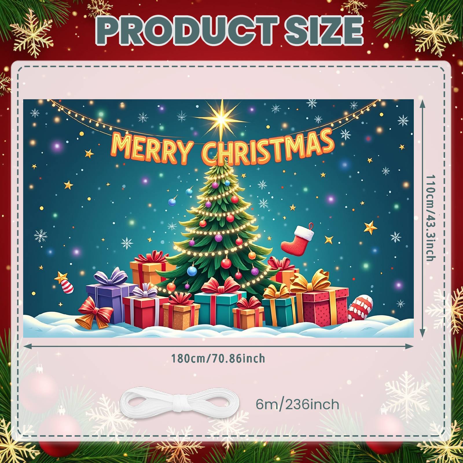 Merry Christmas Banner Gift Boxes Christmas Backdrop Christmas Photo Banner For Family Celebration Holiday Gathering
Merry Christmas Banner Gift Boxes Christmas Backdrop Christmas Photo Banner For Family Celebration Holiday Gathering