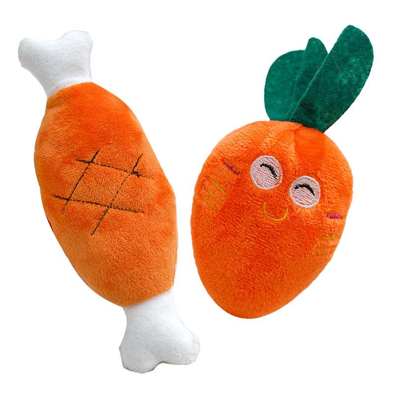 Squeaky Plush Pet Toys for Cats Dogs Chicken Leg Carrot Fruit Chewable Soft Puppy Kitten Playthings
Squeaky Plush Pet Toys for Cats Dogs Chicken Leg Carrot Fruit Chewable Soft Puppy Kitten Playthings