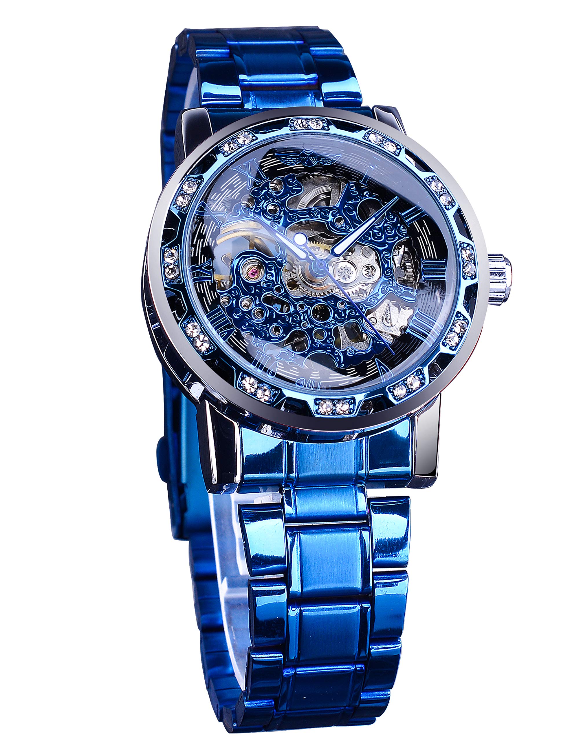Forsining Retro Manual Skeleton Watch Diamond Carving Flower Craft Men Roman Numerals Blue Classic Wristwatch
Forsining Retro Manual Skeleton Watch Diamond Carving Flower Craft Men Roman Numerals Blue Classic Wristwatch