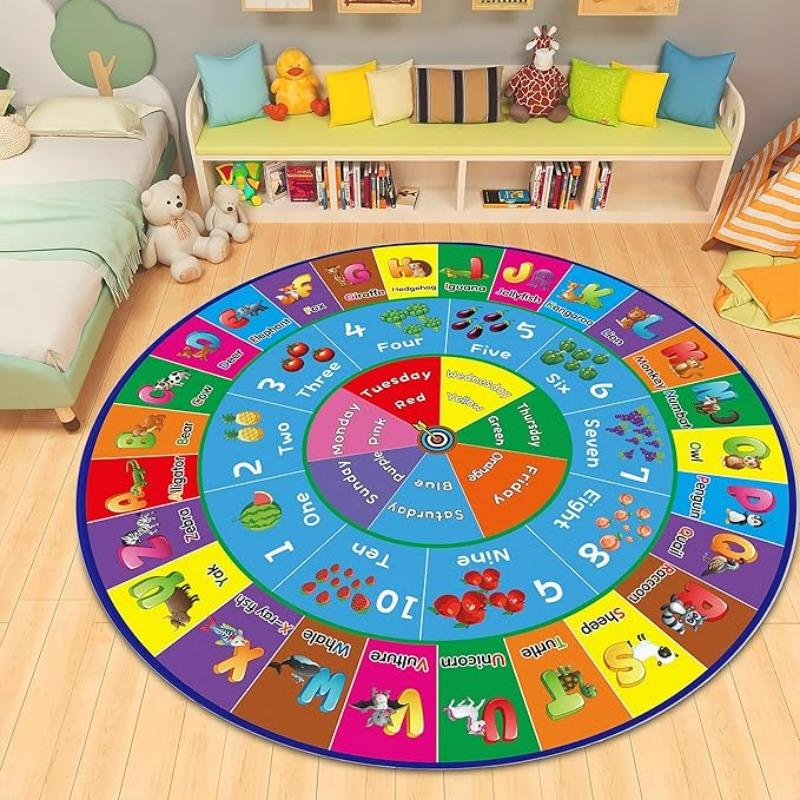 ABC Fruit PlayMat Round Alphabet Rug for Kid Playroom Preschool Classroom Floor Mat with ABC Numbers Animals Educational Design 60cmx60cm
ABC Fruit PlayMat Round Alphabet Rug for Kid Playroom Preschool Classroom Floor Mat with ABC Numbers Animals Educational Design 60cmx60cm