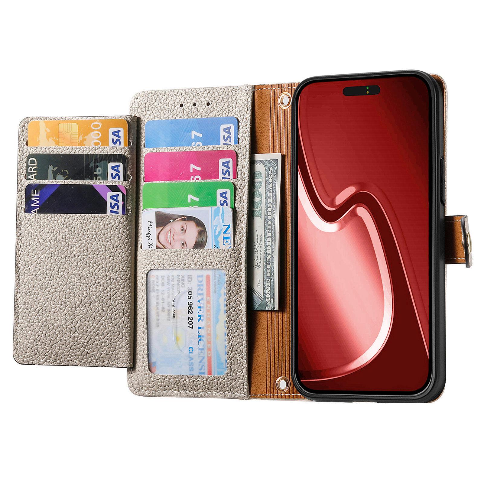 For iPhone 16 Pro Max Case RFID Blocking Zipper Pocket Leather Wallet Phone Cover with Strap Grey
For iPhone 16 Pro Max Case RFID Blocking Zipper Pocket Leather Wallet Phone Cover with Strap Grey
