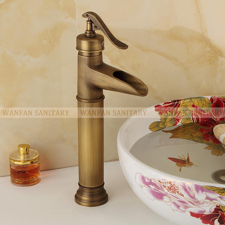 Basin Faucets Antique Brass Waterfall Bathroom vessel Sink Faucet Single Handle Hole Deck Wash Mixer Water Tap WC Taps ZLY-1909
Basin Faucets Antique Brass Waterfall Bathroom vessel Sink Faucet Single Handle Hole Deck Wash Mixer Water Tap WC Taps ZLY-1909