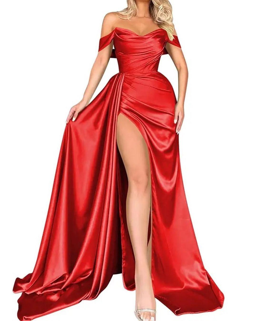 Banquet High Split Sexy Host One-Word Shoulder Thin Party Evening Dress S красный
Banquet High Split Sexy Host One-Word Shoulder Thin Party Evening Dress S красный