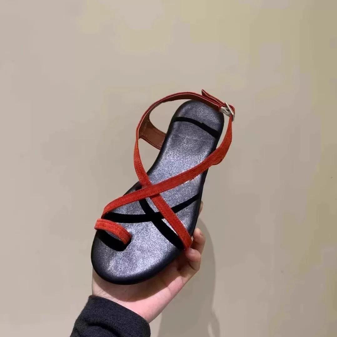 Cowhide version~ Korean ins style round head cover toe cross strap sandals women s 2025 summer toe flat Roman shoes 40 красный
Cowhide version~ Korean ins style round head cover toe cross strap sandals women s 2025 summer toe flat Roman shoes 40 красный