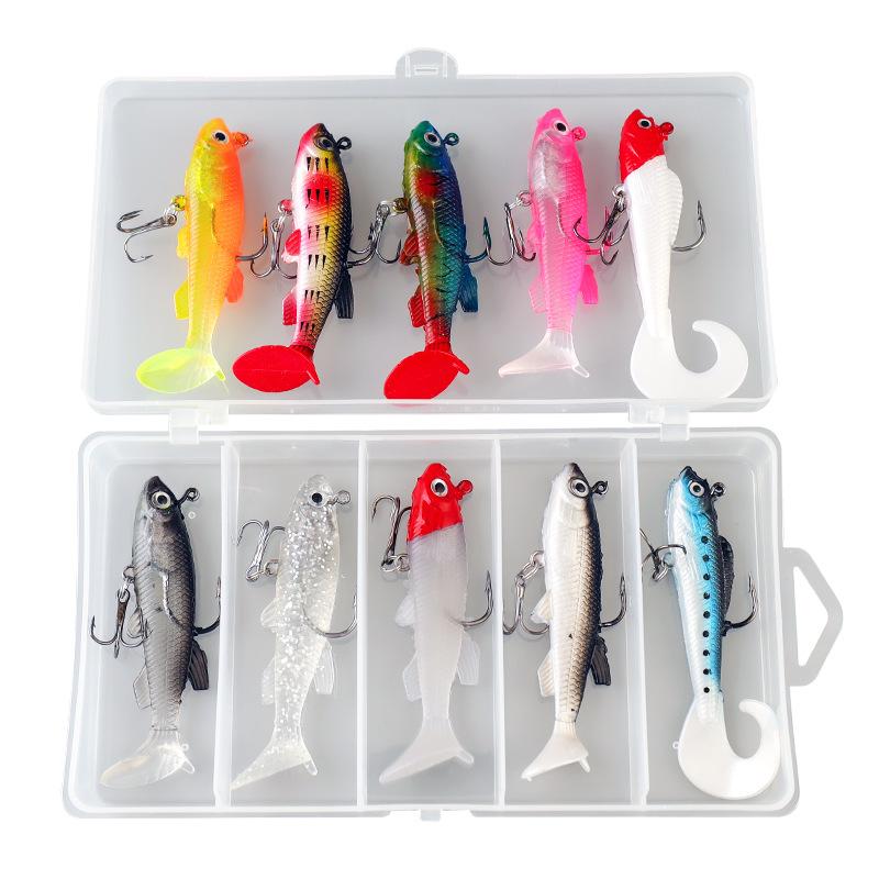 Freshwater Bass Lure10Bionic silicone soft bait set with box for fishing 10PCS
Freshwater Bass Lure10Bionic silicone soft bait set with box for fishing 10PCS