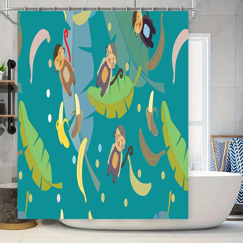 Animal Jungle Bathing Shower Curtain With Bananas Perfect Home Decor For Kids Bathroom W60H190(CM)-1 Pcs
Animal Jungle Bathing Shower Curtain With Bananas Perfect Home Decor For Kids Bathroom W60H190(CM)-1 Pcs