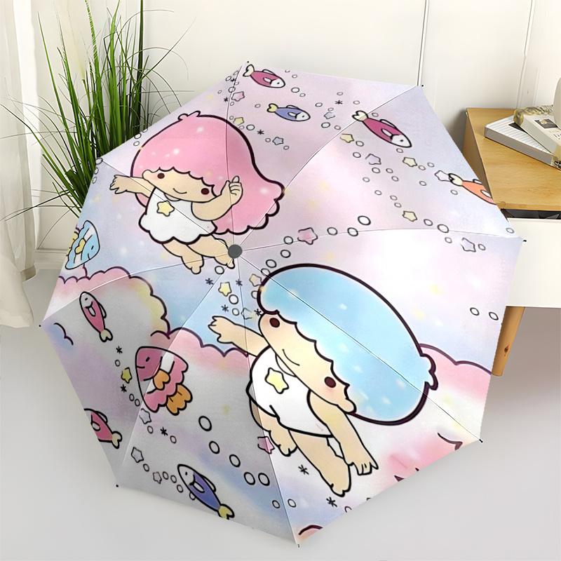 1pc Little Twin Stars Automatic Opening/Closing Umbrella - Portable Folding Design with 8-Bone Iron Frame, Outdoor for Fans, Travelers, Everyday Use,
1pc Little Twin Stars Automatic Opening/Closing Umbrella - Portable Folding Design with 8-Bone Iron Frame, Outdoor for Fans, Travelers, Everyday Use,