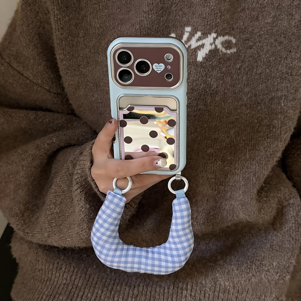 Trendy polka dot mirror phone case with card slot and lanyard, anti-drop design for iPhone 11 to 17 series. iPhone 17 Pro Max
Trendy polka dot mirror phone case with card slot and lanyard, anti-drop design for iPhone 11 to 17 series. iPhone 17 Pro Max