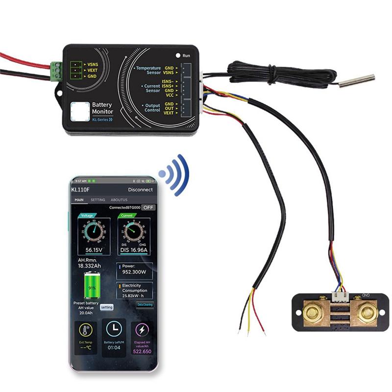 A96I-KL110F 0-120V 0-100A Battery Monitor Bluetooth Battery Tester Voltage Current VA Meter Battery Coulomb Meter
A96I-KL110F 0-120V 0-100A Battery Monitor Bluetooth Battery Tester Voltage Current VA Meter Battery Coulomb Meter