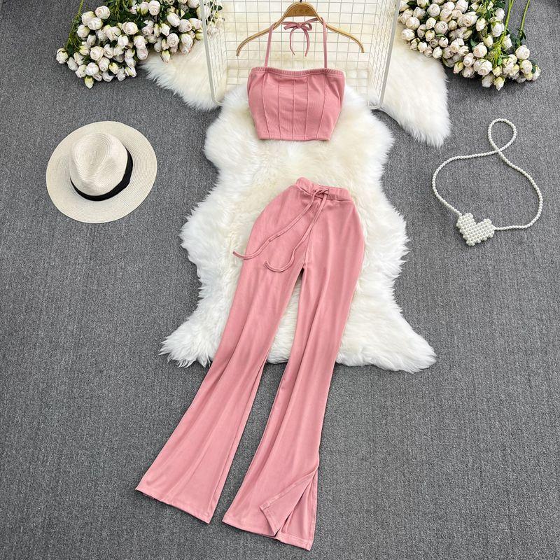 Halterneck Casual High Waist Slim Looking Draping Effect Fashion Suit Pink All yards
Halterneck Casual High Waist Slim Looking Draping Effect Fashion Suit Pink All yards