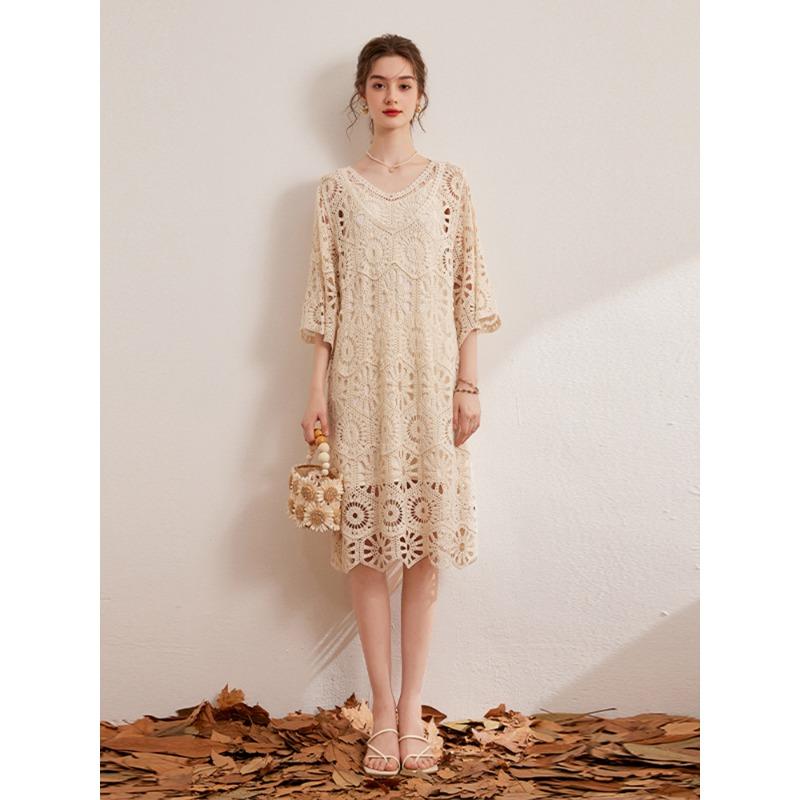 DIMANAF New Summer Women Long Knitted Dress Sleeve Basic Fashion Lace Dresses Casual Loose 2026 White One Size бежевий
DIMANAF New Summer Women Long Knitted Dress Sleeve Basic Fashion Lace Dresses Casual Loose 2026 White One Size бежевий