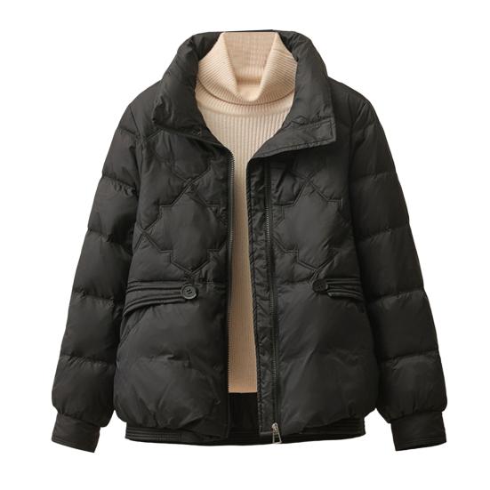 Зимнее пуховое пальто с подкладкой, отложным воротником, карманами, застегивающейся на молнию, ветрозащитной, сохраняющей тепло, для повседневного ношения M чёрный
Зимнее пуховое пальто с подкладкой, отложным воротником, карманами, застегивающейся на молнию, ветрозащитной, сохраняющей тепло, для повседневного ношения M чёрный