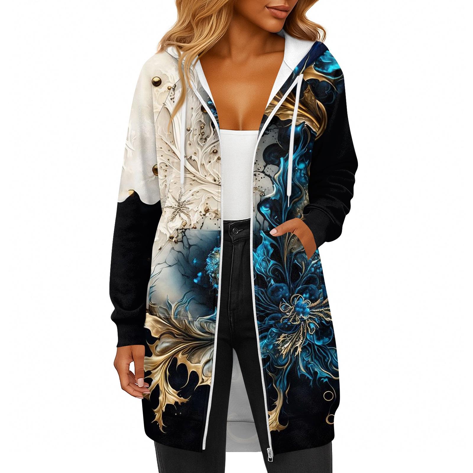 Женская модная толстовка с длинными рукавами, принтом, капюшоном на кулиске, карманом на молнии, длинная, повседневная M
Женская модная толстовка с длинными рукавами, принтом, капюшоном на кулиске, карманом на молнии, длинная, повседневная M