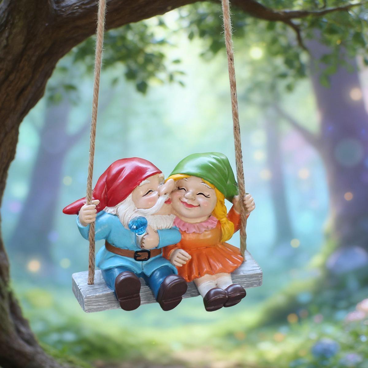 1 hat wearing dwarf couple swing, yard garden decoration pendant, Valentine s Day/wedding decoration
1 hat wearing dwarf couple swing, yard garden decoration pendant, Valentine s Day/wedding decoration