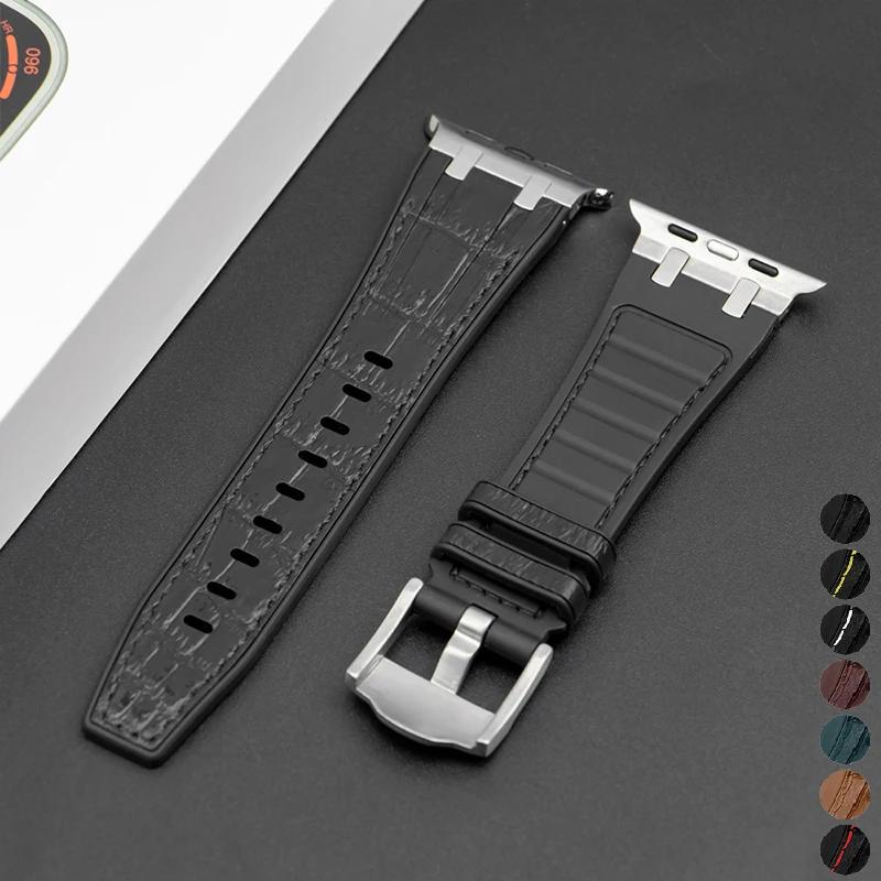 Кожаный ремешок для Apple Watch Ultra, 49 мм, 8, 7, 45, 41 мм, мягкий браслет с узором под кожу крокодила iWatch 6, 5, 4, 3 SE 40, 38, 44, 42 мм
Кожаный ремешок для Apple Watch Ultra, 49 мм, 8, 7, 45, 41 мм, мягкий браслет с узором под кожу крокодила iWatch 6, 5, 4, 3 SE 40, 38, 44, 42 мм