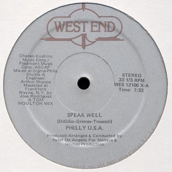 12-дюймовая пластинка PHILLY U.S.A. - Говори хорошо / Инструментально говоря WES12106 West End Record 1977 США Соул/Фанк Б/У
12-дюймовая пластинка PHILLY U.S.A. - Говори хорошо / Инструментально говоря WES12106 West End Record 1977 США Соул/Фанк Б/У