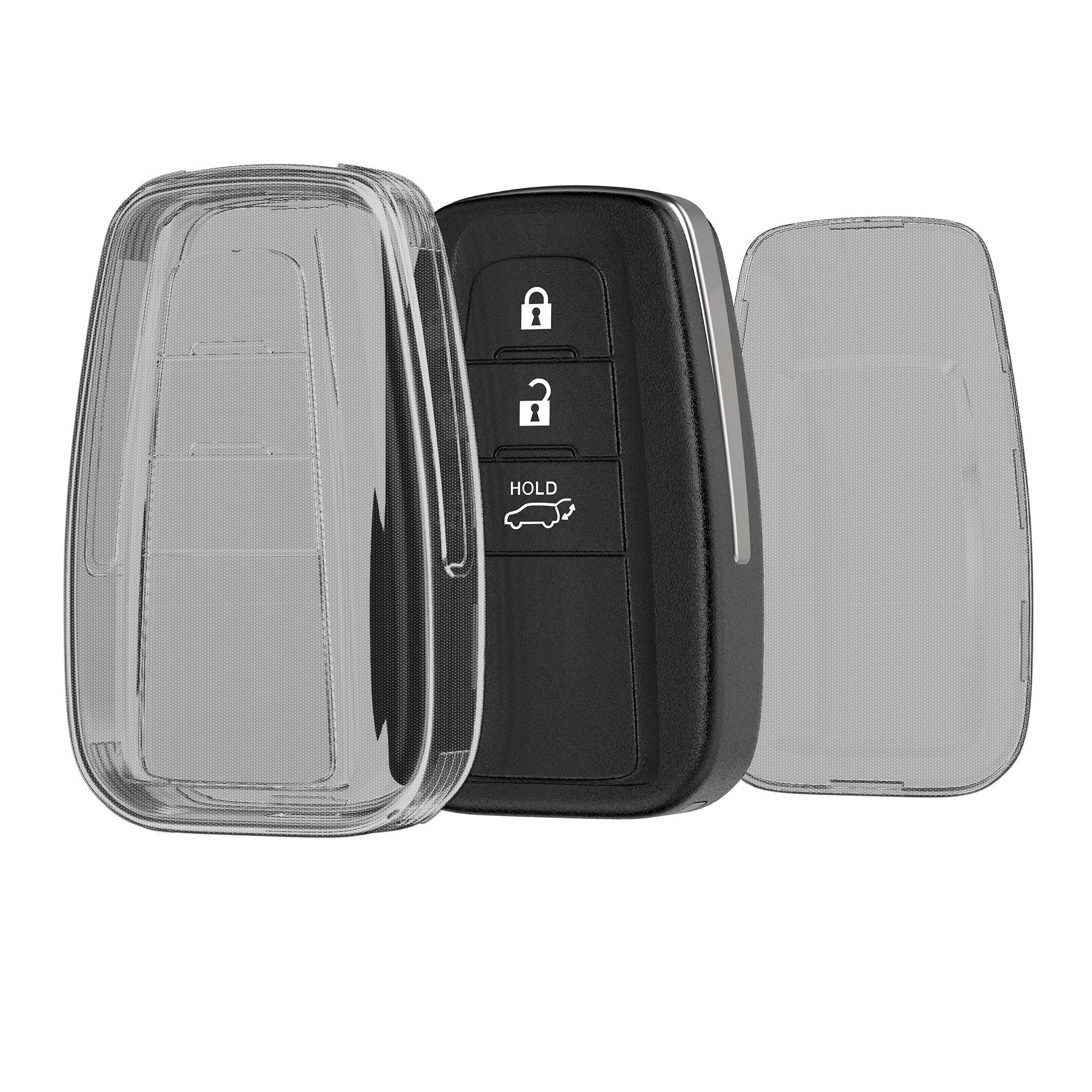 kwmobile Key Cover Toyota 3 Button RAV4 CHR Corolla 2021 Yaris Hilux Compatible Key Case - Black/Transparent
kwmobile Key Cover Toyota 3 Button RAV4 CHR Corolla 2021 Yaris Hilux Compatible Key Case - Black/Transparent