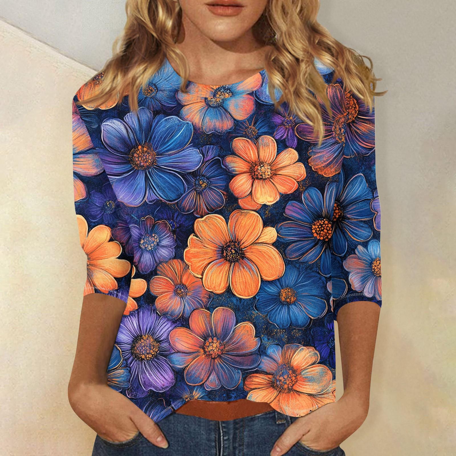 Женская мода повседневная три четверти рукав цветочный принт круглый вырез пуловер топ XL
Женская мода повседневная три четверти рукав цветочный принт круглый вырез пуловер топ XL