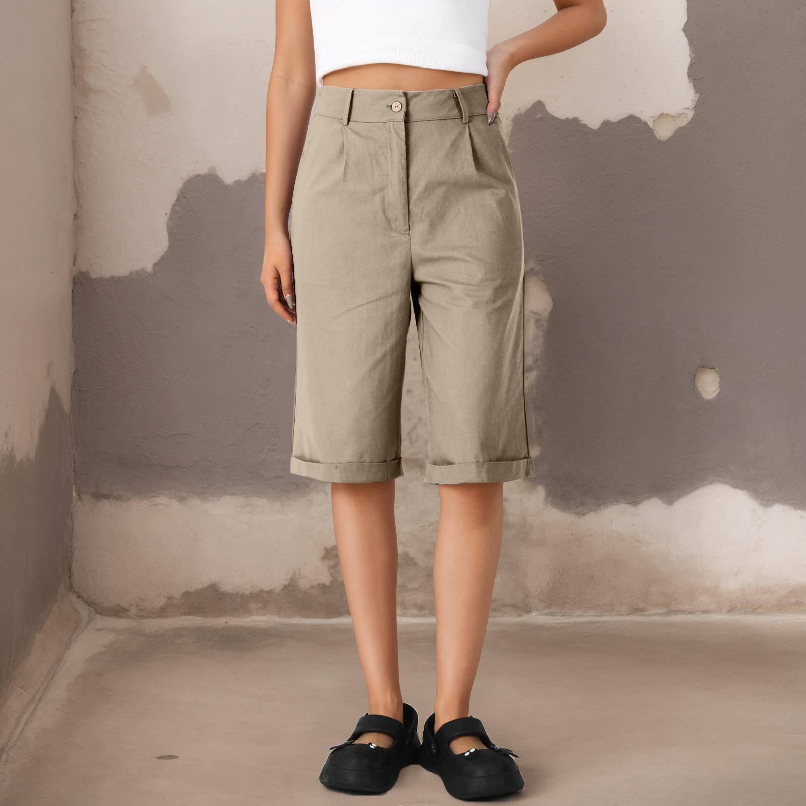 Женские повседневные однотонные модные хлопковые и льняные шорты с прямыми штанинами L хаки
Женские повседневные однотонные модные хлопковые и льняные шорты с прямыми штанинами L хаки
