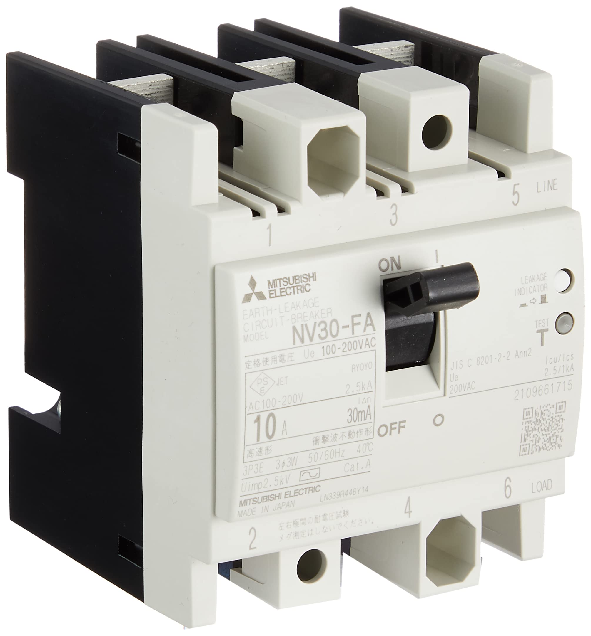 Mitsubishi Electric Earth Leakage Circuit Breaker FA Series for Control Panels Vertical Dimension 72mm Simple Back Wiring 3P 10A 30MA NV30-FA 100-200V
Mitsubishi Electric Earth Leakage Circuit Breaker FA Series for Control Panels Vertical Dimension 72mm Simple Back Wiring 3P 10A 30MA NV30-FA 100-200V