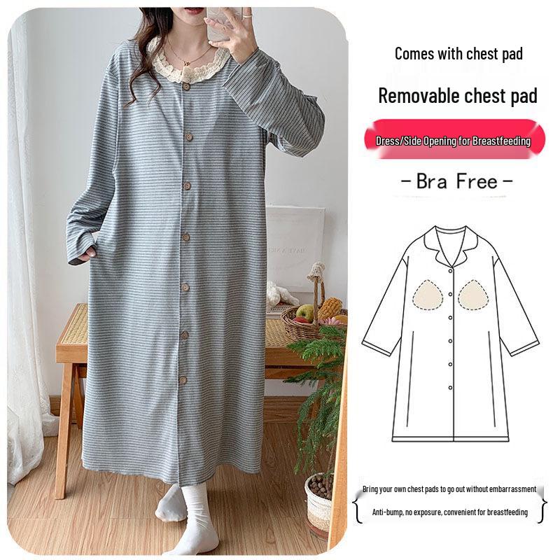 Maternity & Nursing Pajamas Set with Breast Pads for Spring & Autumn – Plus Size L
Maternity & Nursing Pajamas Set with Breast Pads for Spring & Autumn – Plus Size L