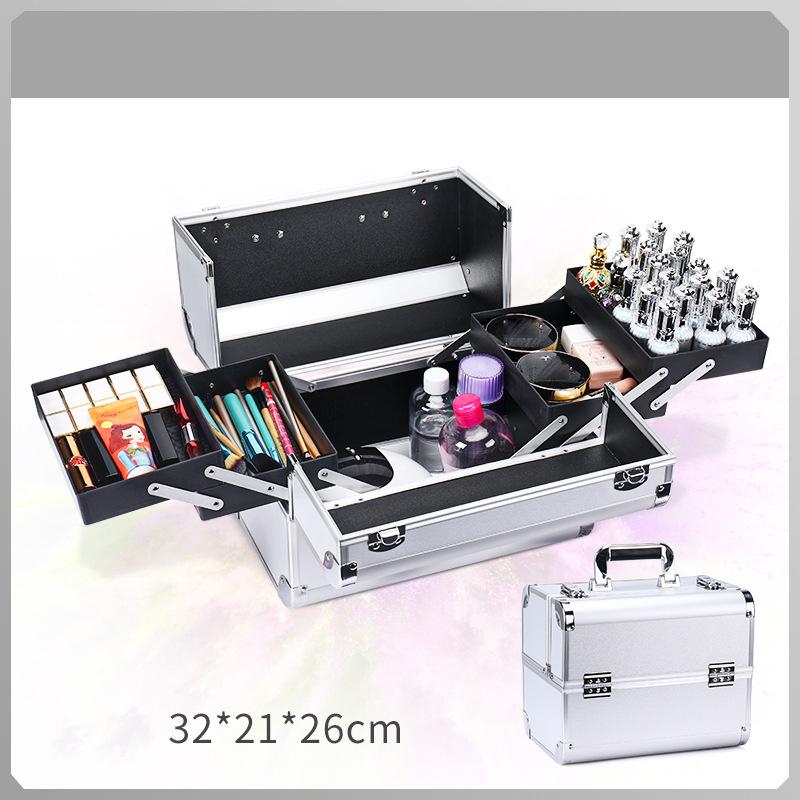 New makeup case aluminum alloy carrying case portable multi-layer cosmetics storage box large capacity with lock nail toolbox S серебряный
New makeup case aluminum alloy carrying case portable multi-layer cosmetics storage box large capacity with lock nail toolbox S серебряный