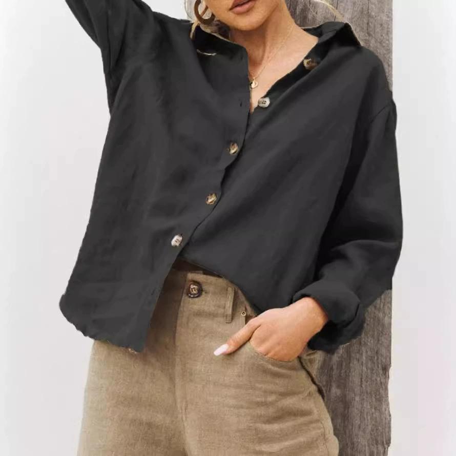 Casual Long Sleeve Cotton Linen Loose Women s Blouse Elegant Solid Vintage Button Up Shirt Streetwear Oversized Tops 4XL чорний
Casual Long Sleeve Cotton Linen Loose Women s Blouse Elegant Solid Vintage Button Up Shirt Streetwear Oversized Tops 4XL чорний