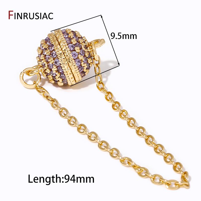 18K Gold Plated Brass Inlaid Zircon Ball Charm Magnetic Suction Buckle Ending Safety Chain DIY Bracelet Making Accessories 1 pcs
18K Gold Plated Brass Inlaid Zircon Ball Charm Magnetic Suction Buckle Ending Safety Chain DIY Bracelet Making Accessories 1 pcs