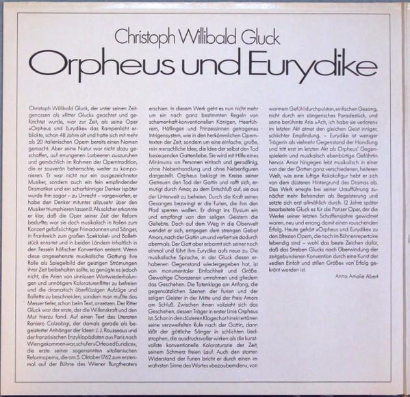 LP Record CHRISTOPH WILLIBALD GLUCK DIETRIC Orpheus Und Eurydike 2548141 Heliodor Germany Classical Used
LP Record CHRISTOPH WILLIBALD GLUCK DIETRIC Orpheus Und Eurydike 2548141 Heliodor Germany Classical Used