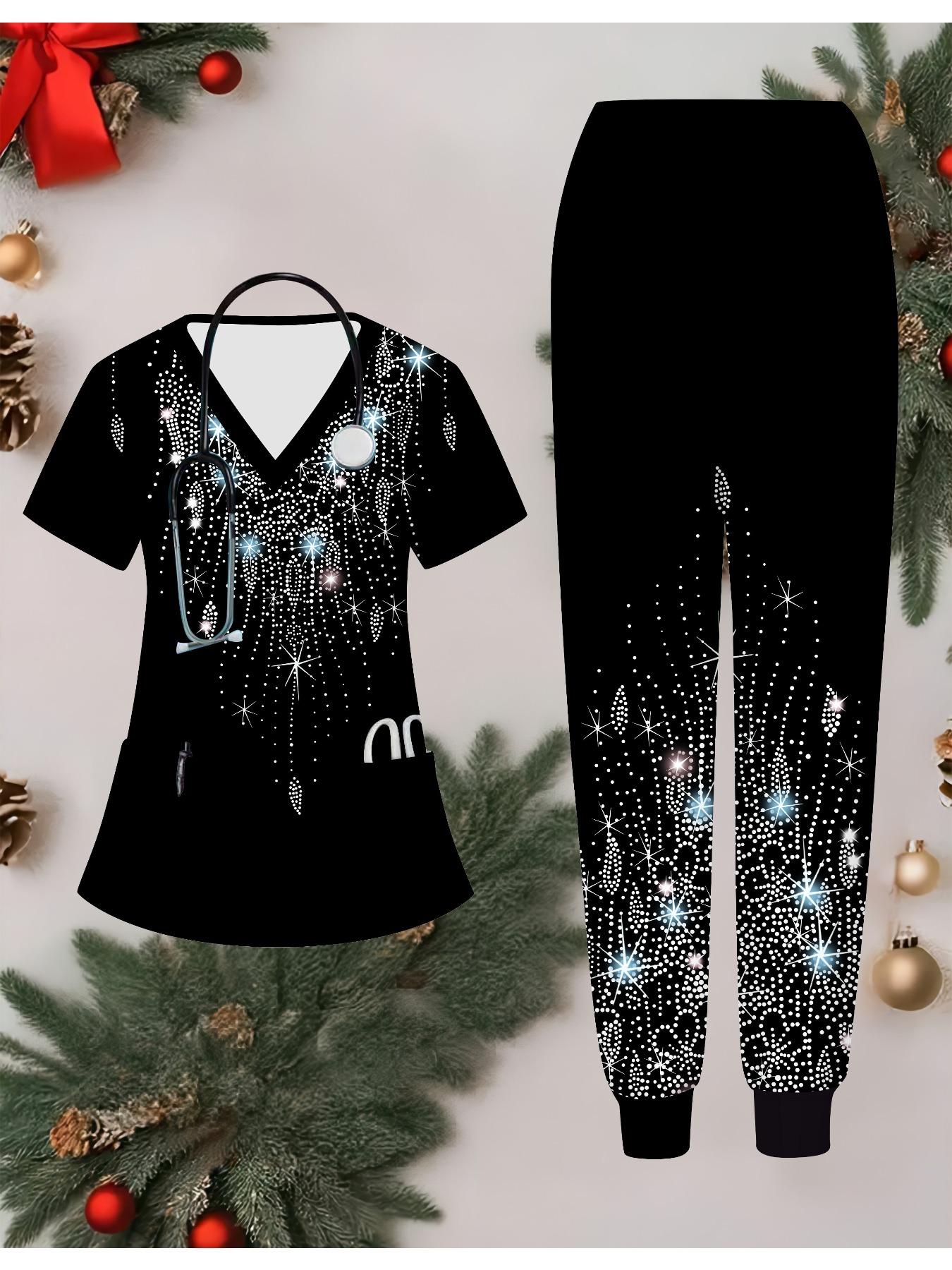 Комплект женской формы медсестры, напечатанный на 3D-принтере, с коротким рукавом и длинными брюками с карманом, повседневный, модный, рождественский подарок L чёрный
Комплект женской формы медсестры, напечатанный на 3D-принтере, с коротким рукавом и длинными брюками с карманом, повседневный, модный, рождественский подарок L чёрный