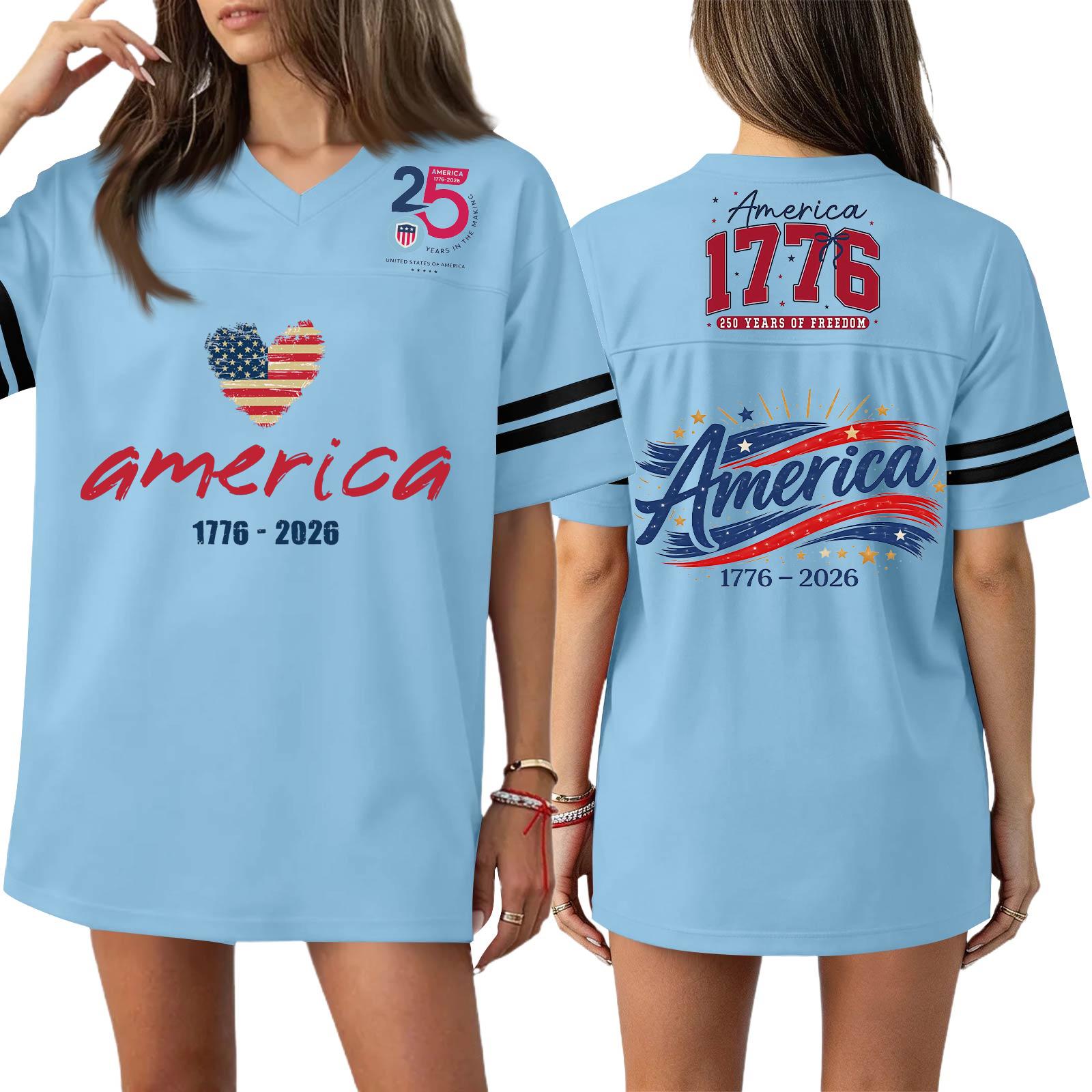 Women’s Short Sleeve V Neck Loose Fit T Shirt Dress with America 1776 Print and Striped Sleeve for Casual Wear XXXL синій
Women’s Short Sleeve V Neck Loose Fit T Shirt Dress with America 1776 Print and Striped Sleeve for Casual Wear XXXL синій