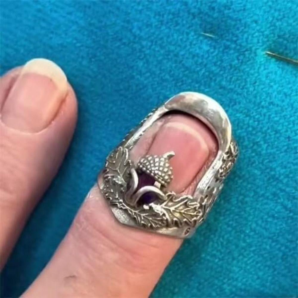 Metal Open Nail Acorn Thimble DIY Craft Embroidery Finger Protector Sewing Tools Purple-17mm
Metal Open Nail Acorn Thimble DIY Craft Embroidery Finger Protector Sewing Tools Purple-17mm