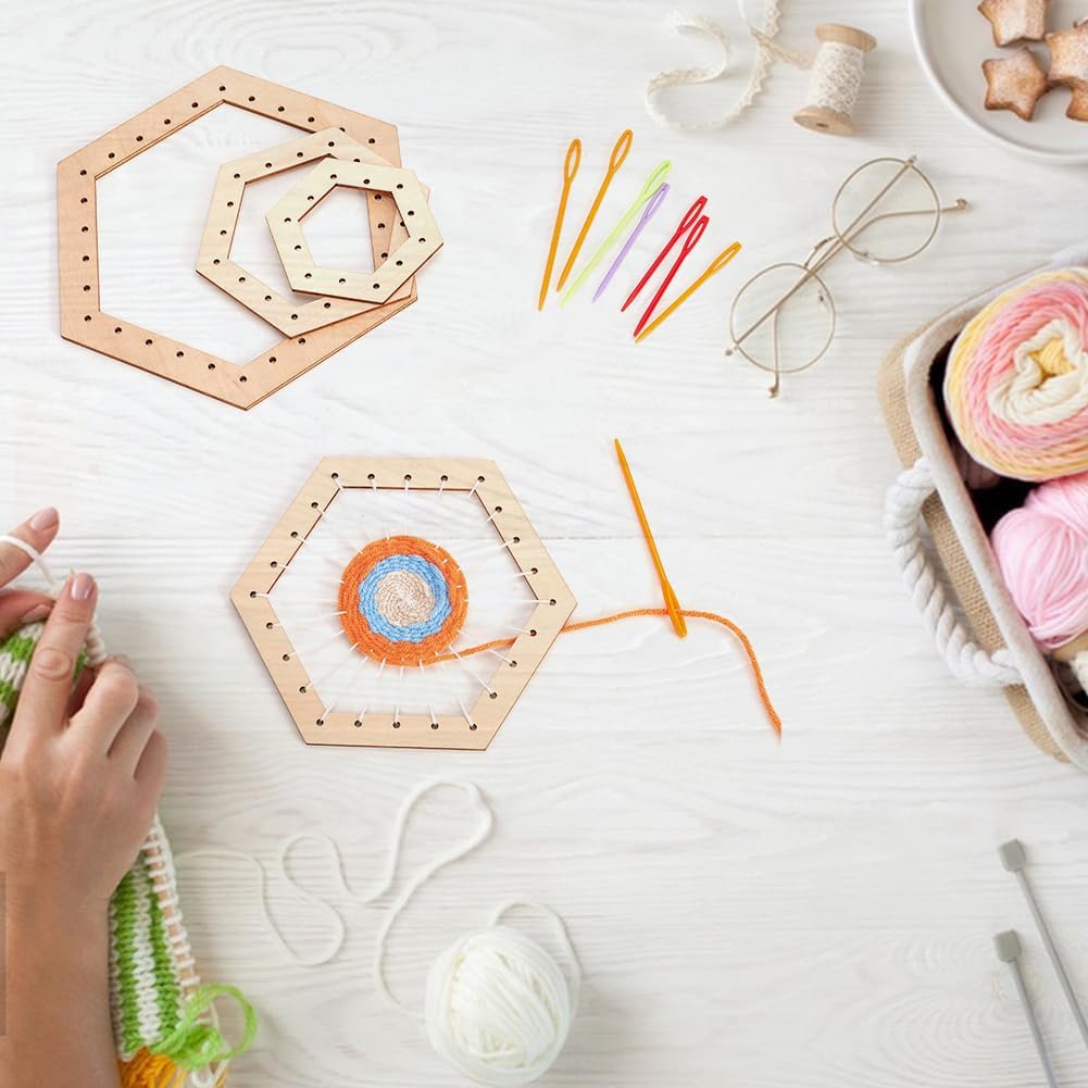 FINGERINSPIRE Weaving Loom Kit 4 Pcs Hexagon Wood Crochet Blocking Board 8 Pcs Plastic Sewing Needles Premium Crochet Blocking Board Wood Crochet Letter I
FINGERINSPIRE Weaving Loom Kit 4 Pcs Hexagon Wood Crochet Blocking Board 8 Pcs Plastic Sewing Needles Premium Crochet Blocking Board Wood Crochet Letter I