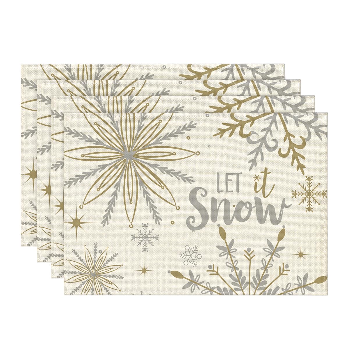 Christmas Snowflakes Wedge Shape Placemats for Round Table Set of 4, Let it Snow Winter Winter Seasonal Kitchen Dining Table Decoration 12 x 18 , Rectangular 4 Pcs
Christmas Snowflakes Wedge Shape Placemats for Round Table Set of 4, Let it Snow Winter Winter Seasonal Kitchen Dining Table Decoration 12 x 18 , Rectangular 4 Pcs