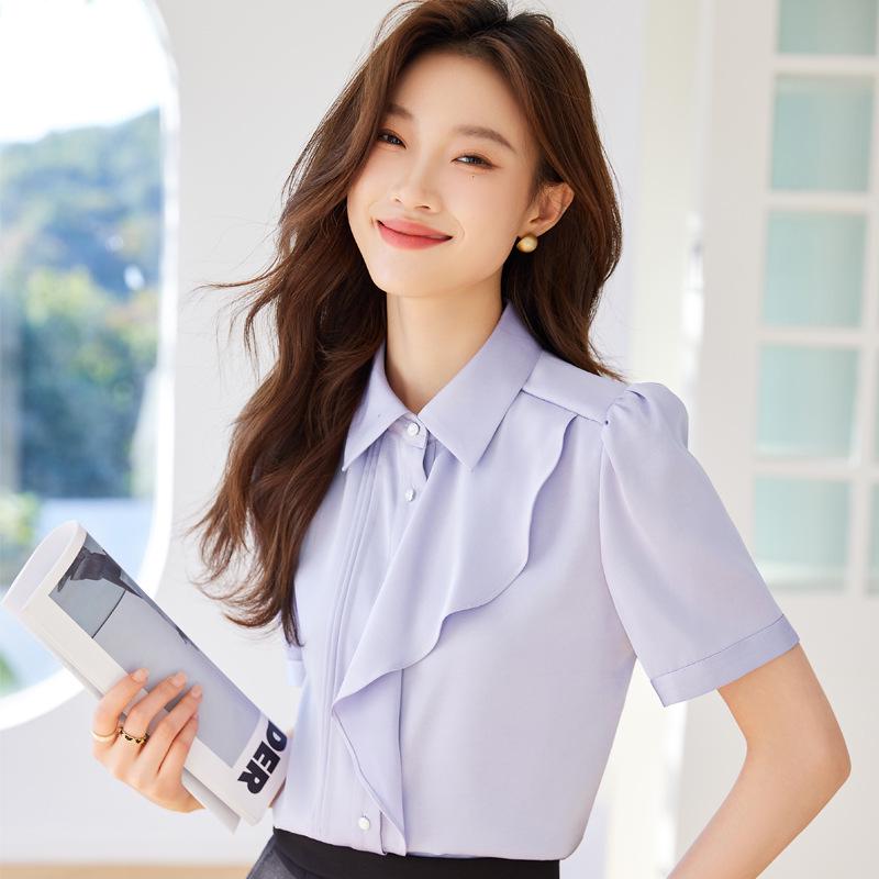 Women s Purple Ruffle Chiffon Shirt & Midi Skirt Set - Korean Summer Chic Fashion Design L
Women s Purple Ruffle Chiffon Shirt & Midi Skirt Set - Korean Summer Chic Fashion Design L