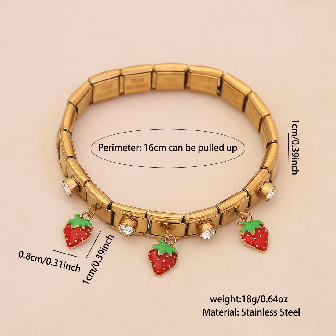 Cherry Strawberry Stainless Steel Bangle, Western Style Unique Niche Oil Drop Watermelon Pendant Bracelet for Women земляничный
Cherry Strawberry Stainless Steel Bangle, Western Style Unique Niche Oil Drop Watermelon Pendant Bracelet for Women земляничный