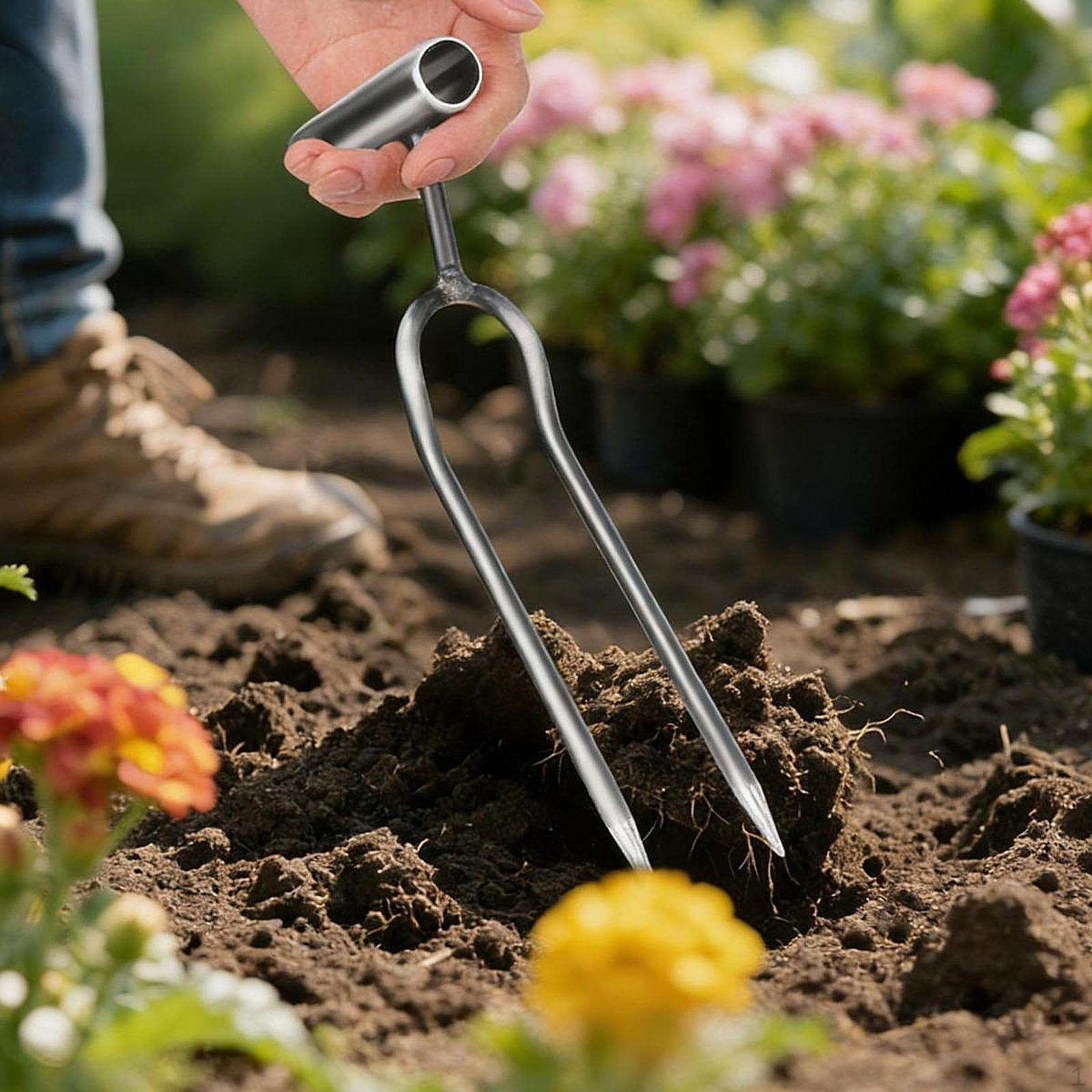 Manual Soil Loosening Fork, Iron Cultivator, Comfortable Handle, Easy Handling, Suitable for 1pc
Manual Soil Loosening Fork, Iron Cultivator, Comfortable Handle, Easy Handling, Suitable for 1pc