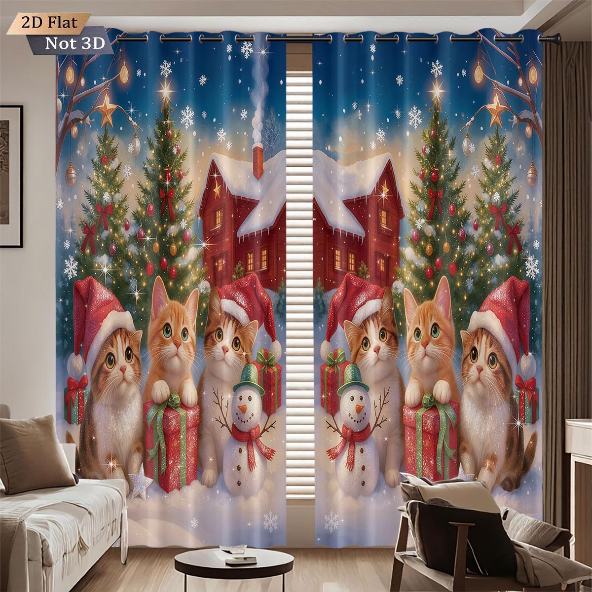 Christmas Town Cute Kitten Print Curtains Multi Size Living Room Insulation Holiday Decoration Blackout Set Of 2 Made Polyester Machine Washable W100*H70(CM)-Rod Pocket&2PCS
Christmas Town Cute Kitten Print Curtains Multi Size Living Room Insulation Holiday Decoration Blackout Set Of 2 Made Polyester Machine Washable W100*H70(CM)-Rod Pocket&2PCS