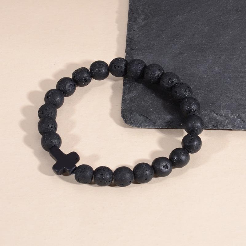 Fashion Versatile Cross Bracelet Matte Volcanic Stone Beaded Bracelet Volcanic Stone Bracelet
Fashion Versatile Cross Bracelet Matte Volcanic Stone Beaded Bracelet Volcanic Stone Bracelet