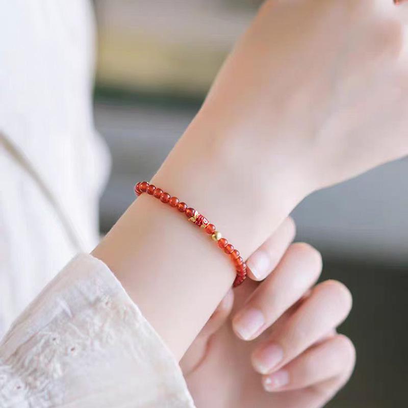 Elegant 6A Red Agate Bracelet with Koi Red Crystal Beads - Trendy Red Rope Style for Girls 6A Red Agate Bracelet, Length 15cm
Elegant 6A Red Agate Bracelet with Koi Red Crystal Beads - Trendy Red Rope Style for Girls 6A Red Agate Bracelet, Length 15cm