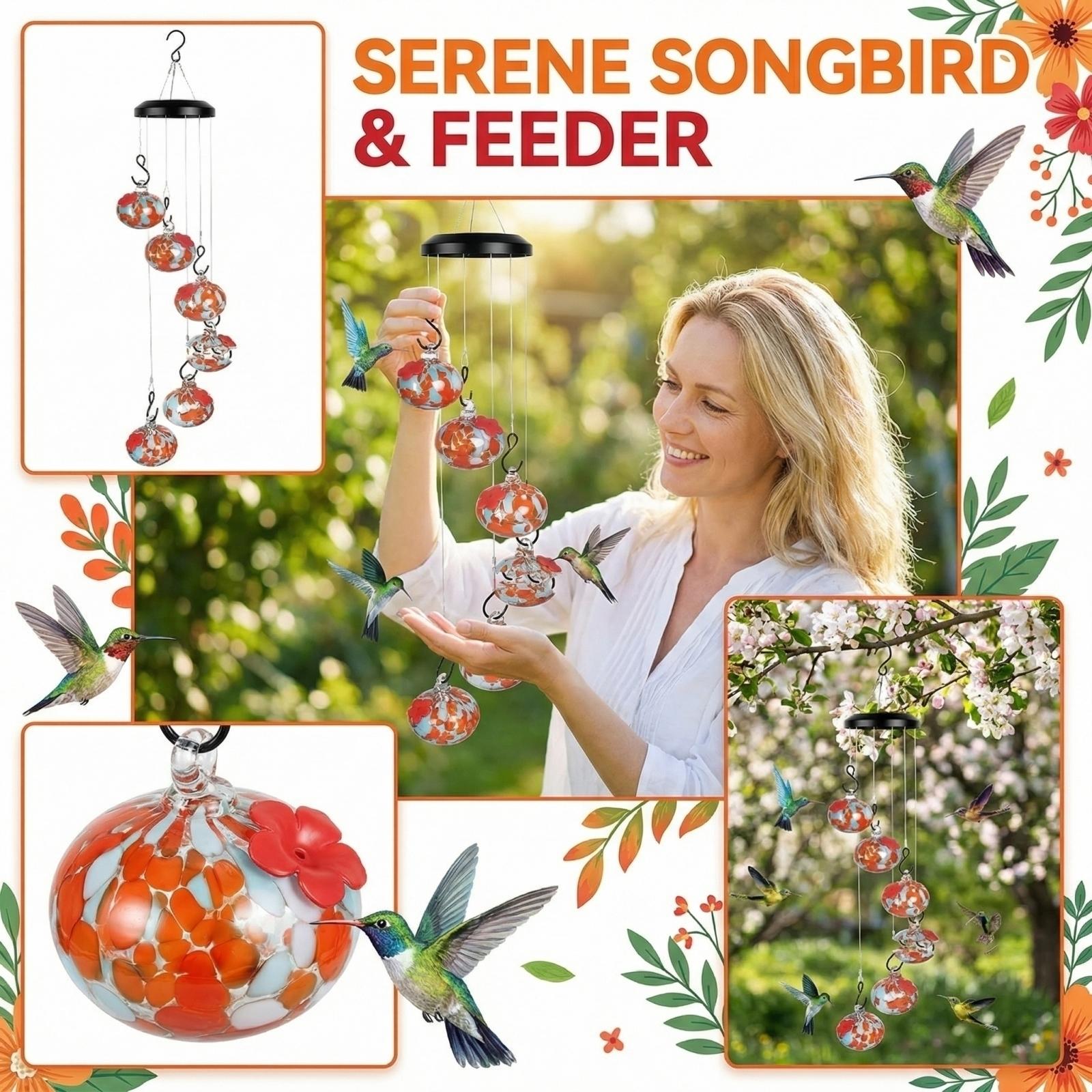 Outdoor Hanging Wind Chime Bird Feeder One Size
Outdoor Hanging Wind Chime Bird Feeder One Size
