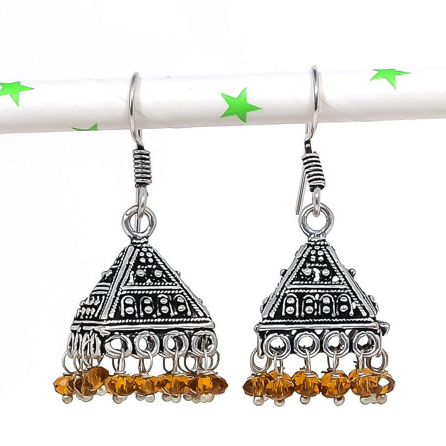 Натуральные индийские серьги Jhumki с драгоценным камнем, серебряные серьги в стиле Бали, 1,50 дюйма, F9z26
Натуральные индийские серьги Jhumki с драгоценным камнем, серебряные серьги в стиле Бали, 1,50 дюйма, F9z26