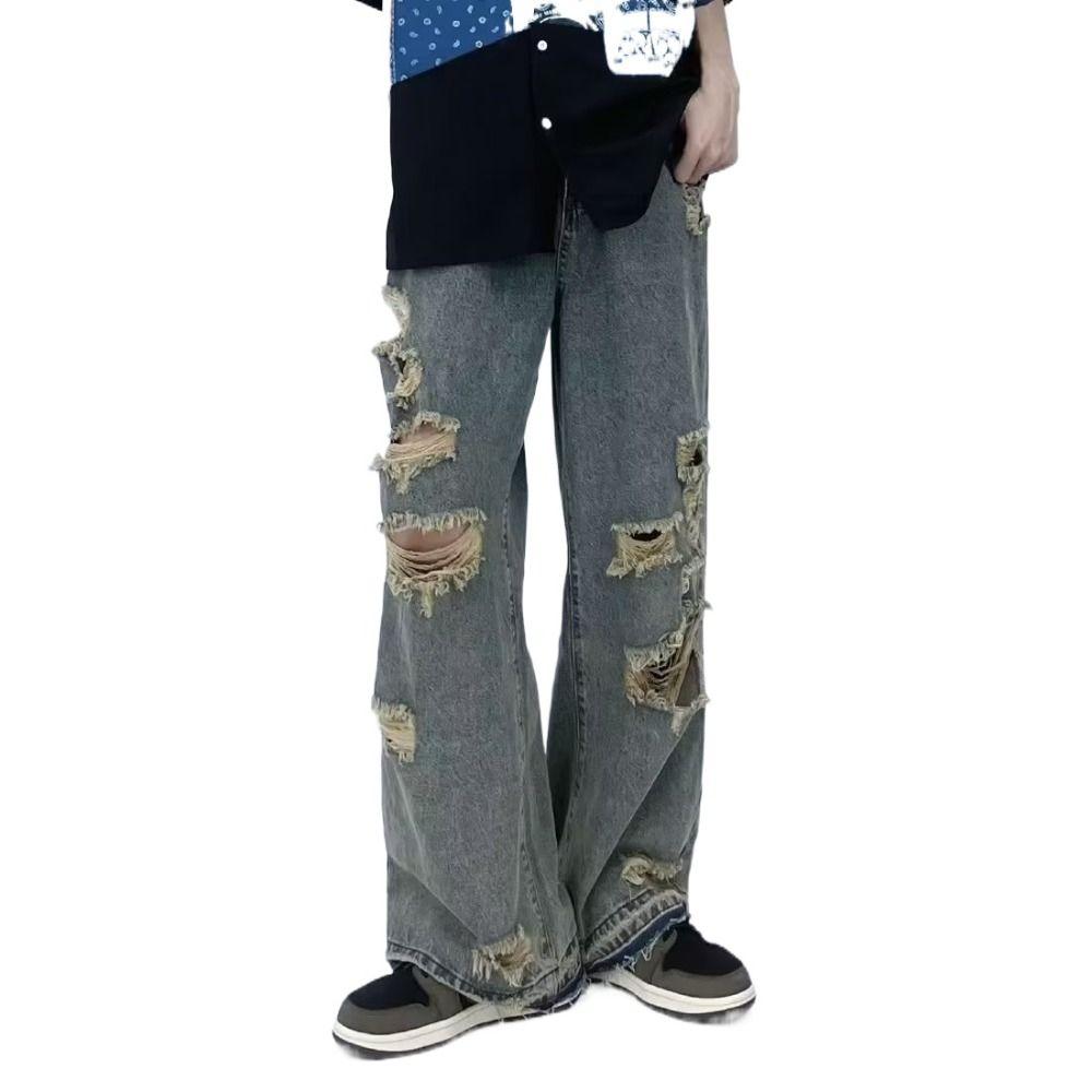 Wide Leg Ripped Jeans Cowboy Broken Hollow Pants Harajuku Straight Denim Trousers Spring Autumn XXXL синий
Wide Leg Ripped Jeans Cowboy Broken Hollow Pants Harajuku Straight Denim Trousers Spring Autumn XXXL синий