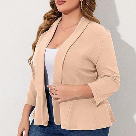 Женский пиджак Yousheng Plus Size с лацканами, длинными рукавами, оборками и открытым передом, однотонный универсальный деловой пиджак 3XL серый
Женский пиджак Yousheng Plus Size с лацканами, длинными рукавами, оборками и открытым передом, однотонный универсальный деловой пиджак 3XL серый