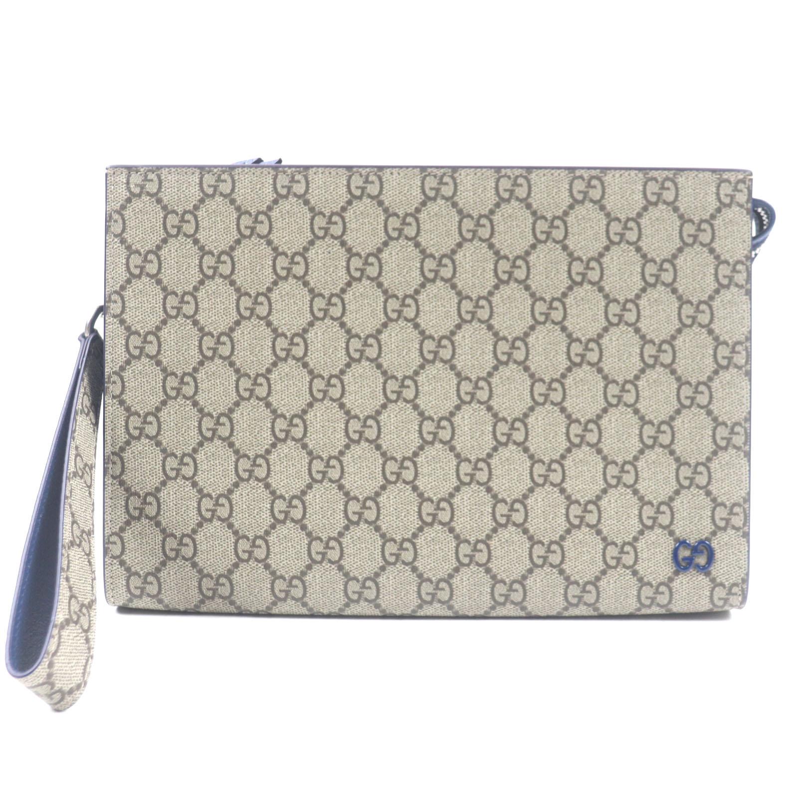 Pristine GUCCI business bag GG Supreme Small Pouch Clutch Beige navy leather Used
Pristine GUCCI business bag GG Supreme Small Pouch Clutch Beige navy leather Used