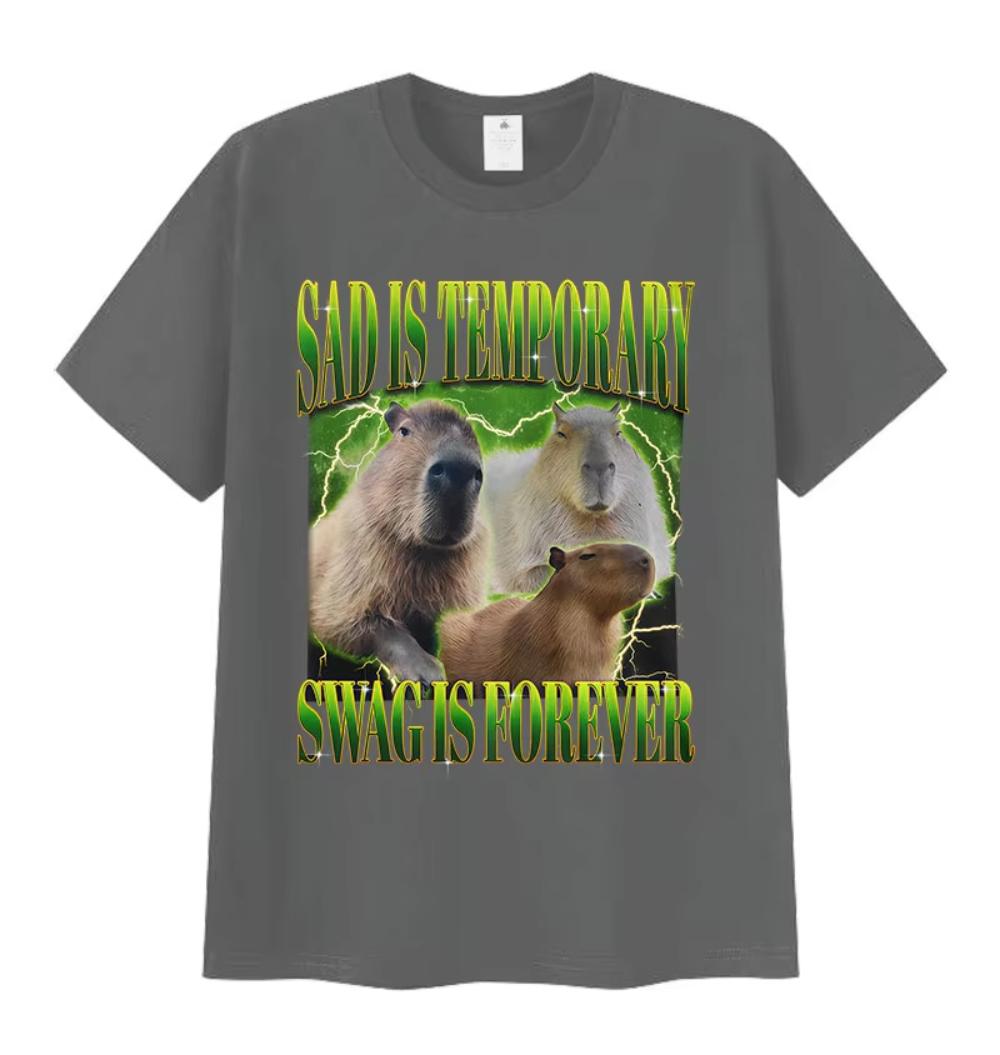 Sad Is Temporary Swag Is Forever Print T-Shirt Men s Funny Capybara Humor Style T-Shirts Summer O-Neck Short Sleeve Top T Shirts 4XL
Sad Is Temporary Swag Is Forever Print T-Shirt Men s Funny Capybara Humor Style T-Shirts Summer O-Neck Short Sleeve Top T Shirts 4XL