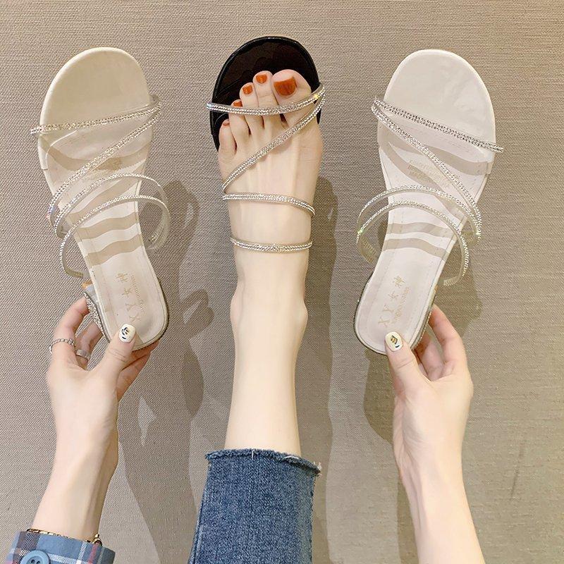 High heels women s summer 2024 new round head rhinestone open-toed thin strap thick heel fashion versatile outer slippers women 40
High heels women s summer 2024 new round head rhinestone open-toed thin strap thick heel fashion versatile outer slippers women 40