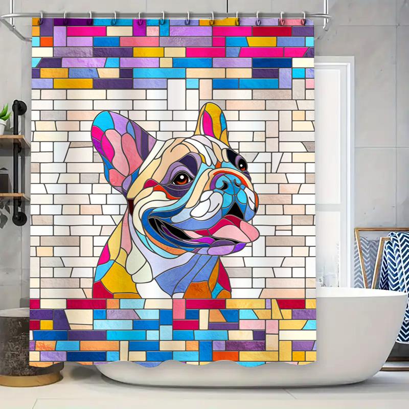 Mosaic Pattern Dog Shower Curtain Bathroom Decor Modern Artistic Stained Glass Animal Print Shower Covering For Home Decoration W60H190(CM)-1 Pcs
Mosaic Pattern Dog Shower Curtain Bathroom Decor Modern Artistic Stained Glass Animal Print Shower Covering For Home Decoration W60H190(CM)-1 Pcs